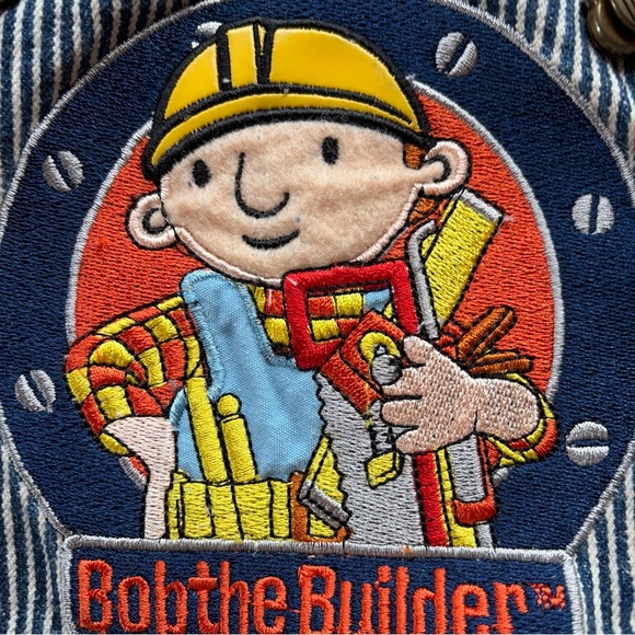 VTG Y2K Bob The Builder Costume Outfit Boys 2T Denim Overalls Shirt Tools 2001 - Picture 4 of 7